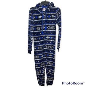 SO Intimates Blue Faux Fur Zip Up Onesie Size Small Juniors